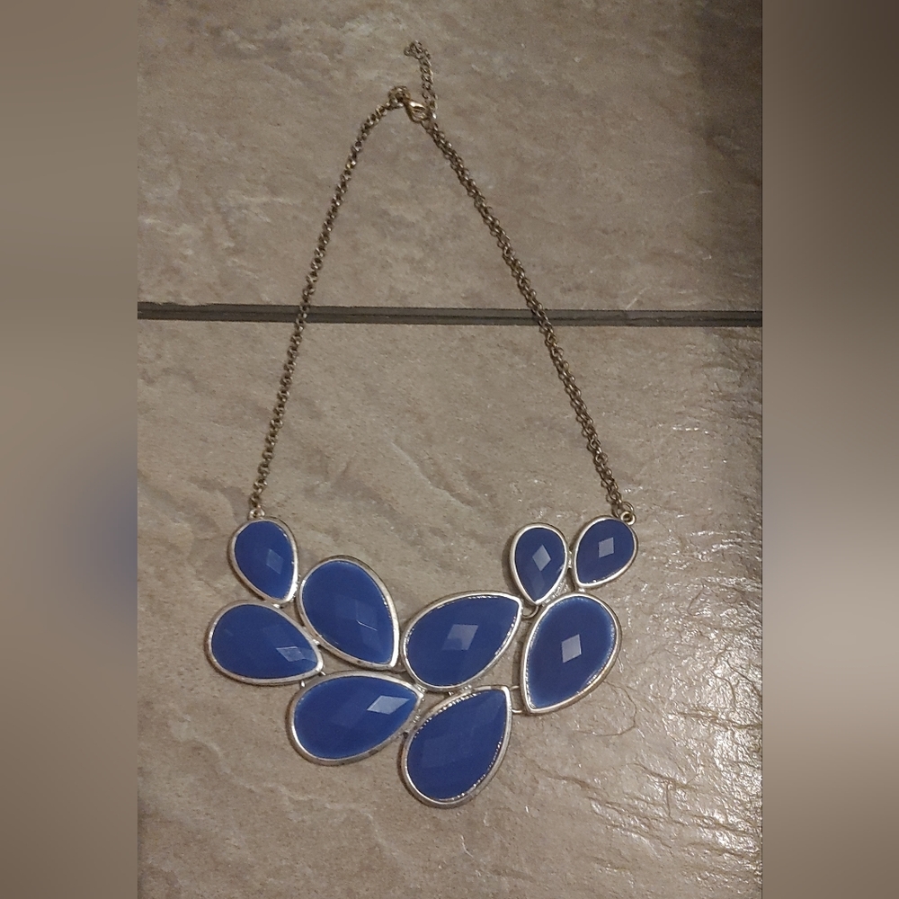 Royal Blue "bib" style necklace